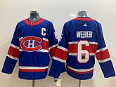 Canadiens 6 Shea Weber Blue 2020-21 Reverse Retro Adidas Jersey,baseball caps,new era cap wholesale,wholesale hats